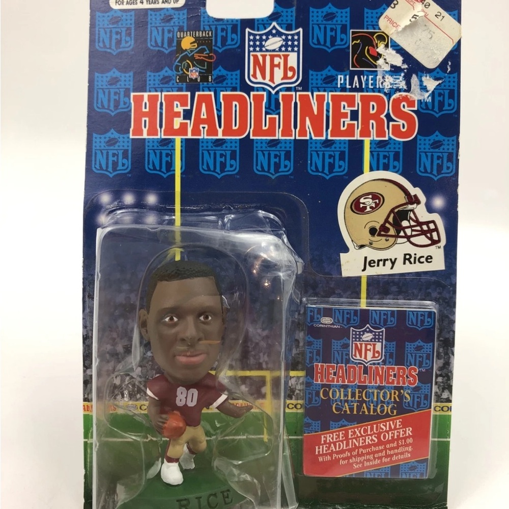 Vintage 90's NFL Headliners 49ers #80 Jerry Rice Football Action Figure